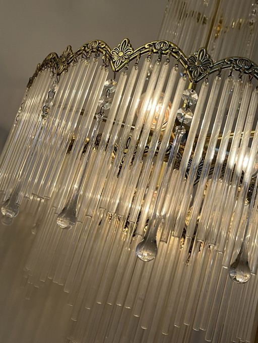 Italian Rod Chandelier 1920s Style