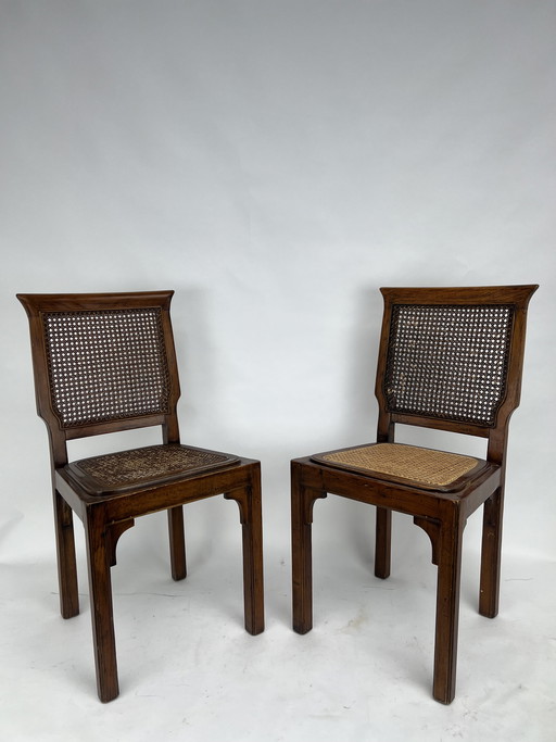 Antique early 20th-century rattan chairs