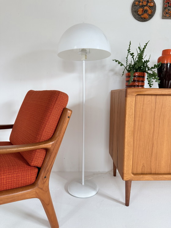Vintage Deense Mushroomlamp ‘70 – Vloerlampen, Plastic, Metal (photo 10 of 11)
