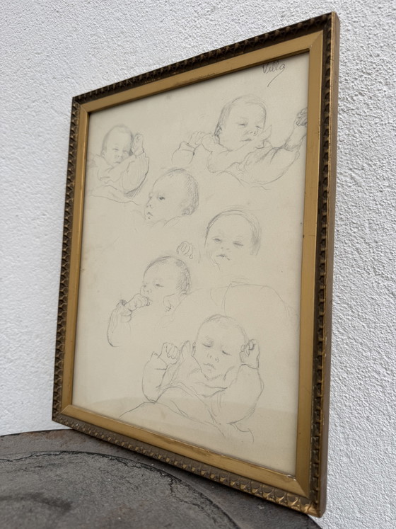 Tekening Studie van Baby Georges Villa – Schilderijen & Tekeningen, Paper (photo 10 of 12)