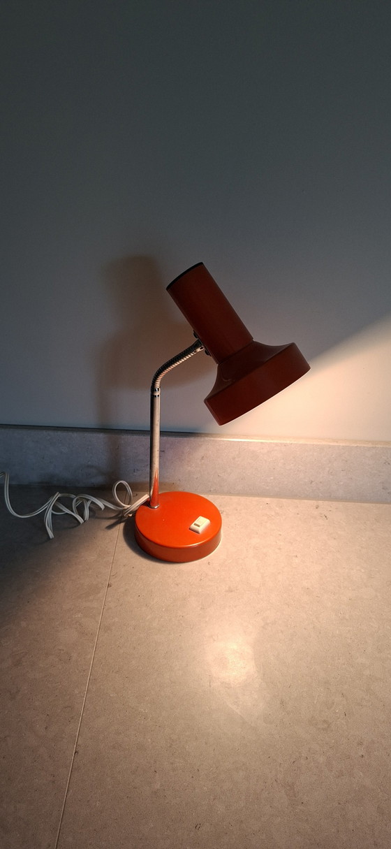 Vintage Massive Desk Lamp 1970s – Orange Space Age – Table lamps, Metal (photo 4 of 10)