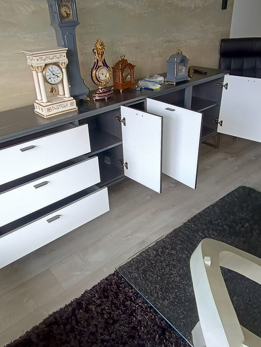 XOOON modern sideboard in white, black and shades of gray