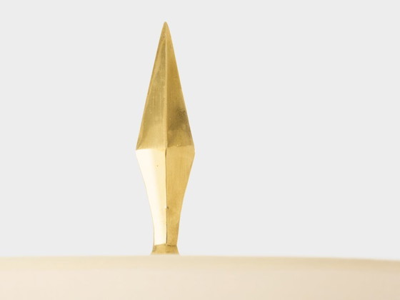 Image 1 of Jacques Adnet Piqué Sellier Stehlampe aus rotem Leder und Messing, 1950