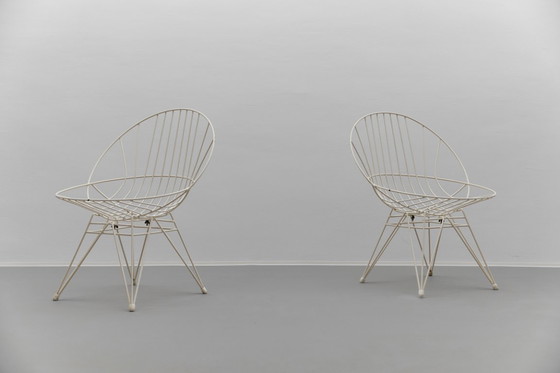 Image 1 of Combex Wire Chair and Combex Wire Table by Cees Braakman for Pastoe, Netherlands, 1950s, Set of 3