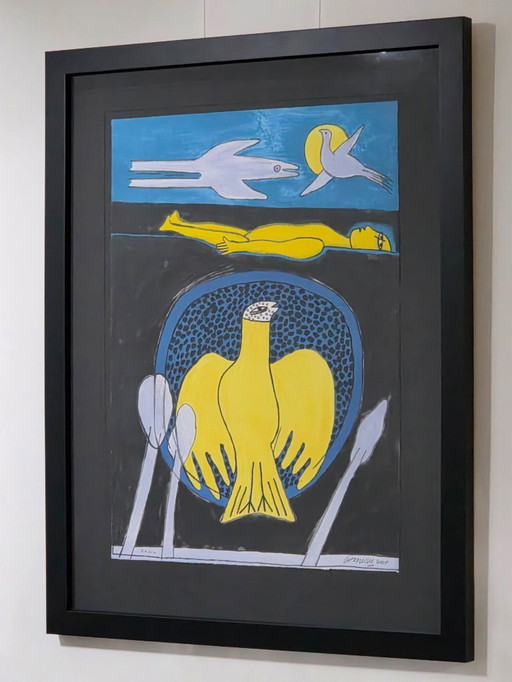 Corneille - Woman with Dove - E.A 3/10 - 2001 - Hand signed