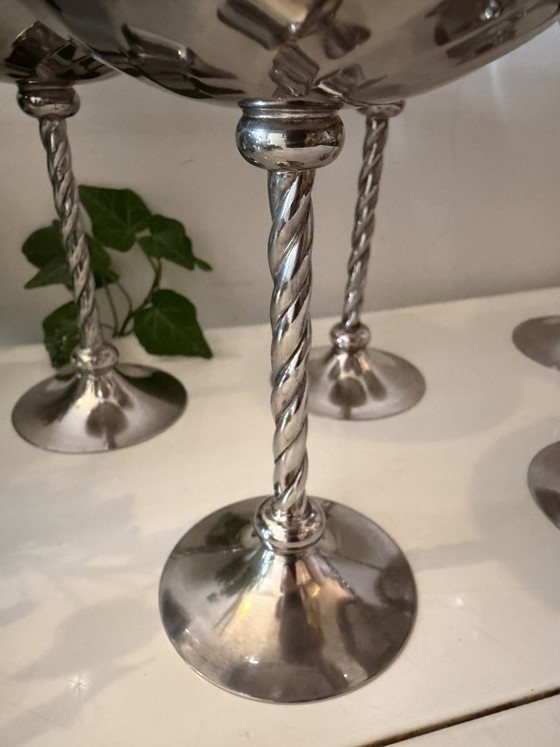 Juego de 5 copas plateadas – Loza, Silver, Metal (photo 5 of 6)
