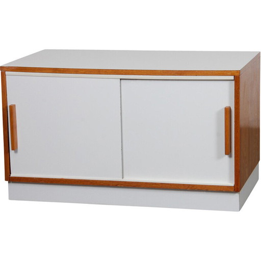 Vintage Kommode aus Holz und Formica mit 2 Schiebetüren, 1970