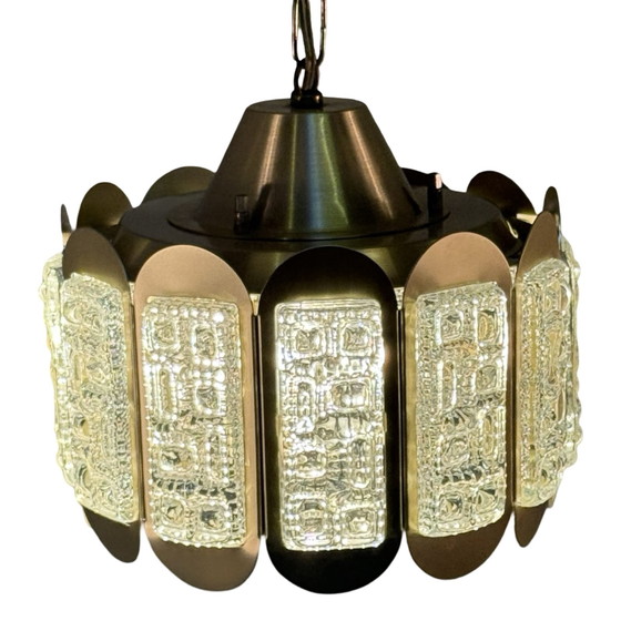 Image 1 of Vitrika - Denmark - 1960s Mid Century Modern Design hanging pedant - Including Extra long chain - Crystal inserts