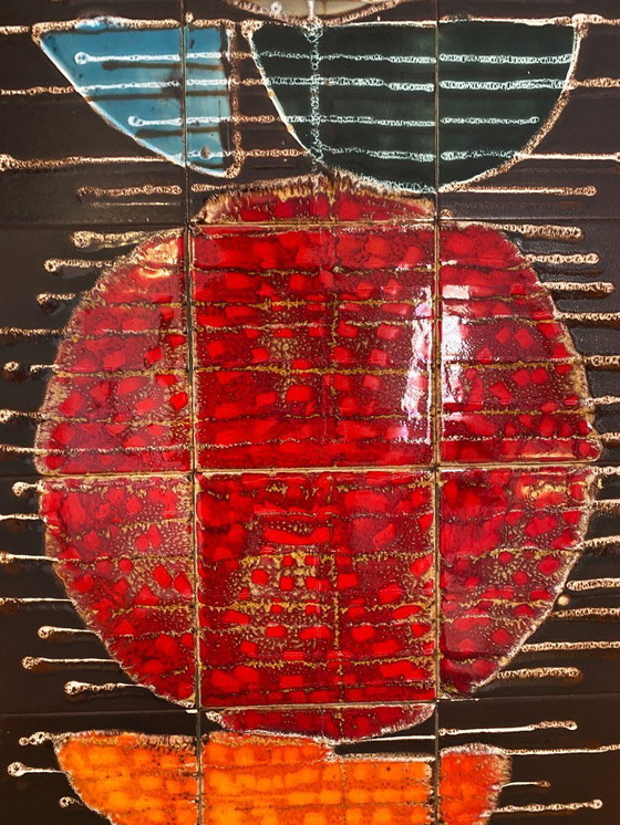 Image 1 of Large abstract ceramic wall composition. France 1970