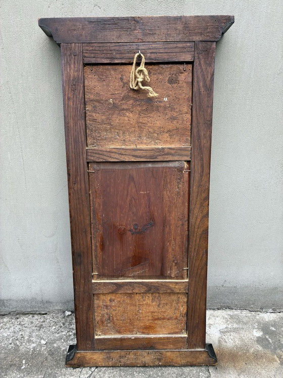 Empire style wall mirror with carved lyre motif, mid-19th century, Wood, Glass, Brown, Klassiek (photo 5 of 5)