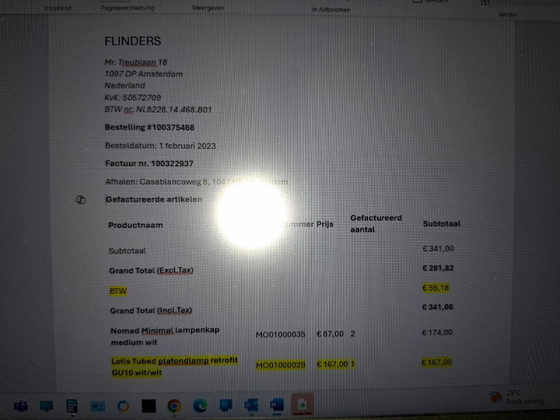 Image 1 of Lotis Tubed plafondlamp retrofit GU10 wit/wit