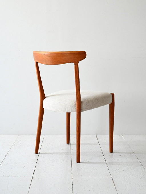 1960s Vintage Scandinavian Teak Chair with Curved Back