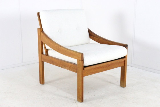 Image 1 of Ensemble de 2 fauteuils vintage en pin/hêtre « Gassel », récemment retapissés.