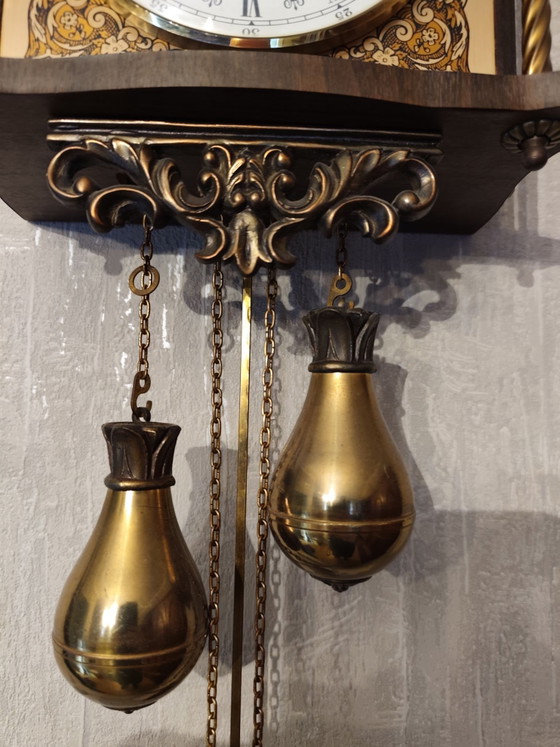 Horloge murale Zaanse vintage – Pendules, Verre, Bois (photo 12 of 12)