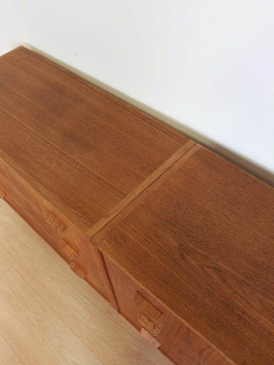 Image 1 of Vintage Teak Dubbele Ladekast Dressoir