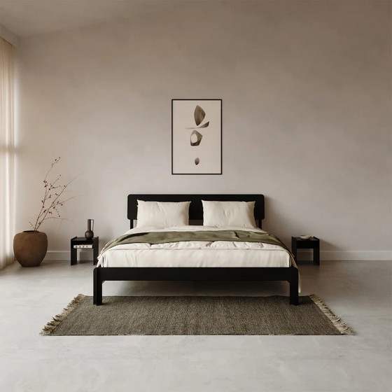 Image 1 of Cadre de lit robuste Amsterdam °03 – 180×220 – Tête de lit + 4 tiroirs de rangement – ​​État neuf