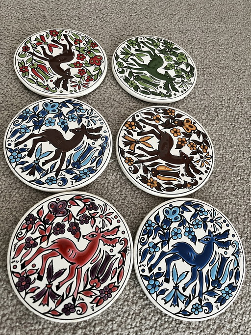 Sous-verres grecs vintage Clarisse (lot de 6)
