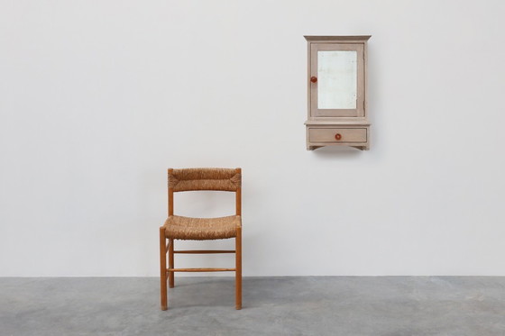 Image 1 of Gabinete de afeitado o botiquín Art Decó francés en madera con espejo, años 20