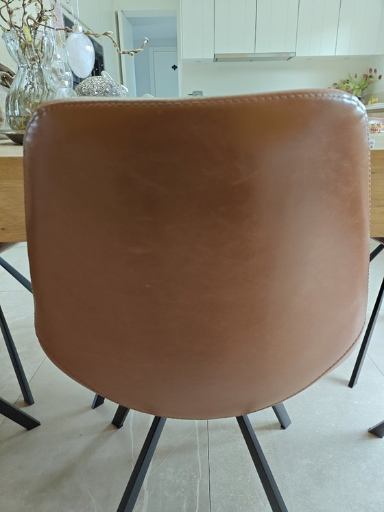 Image 1 of 7 Dutchbone cognac chairs