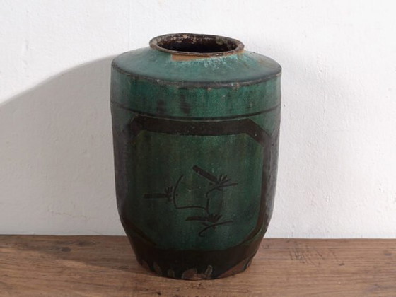 Antieke hoge turquoise groene vaas (ca. 1820) #37 – Vazen, Ceramic (photo 35 of 40)