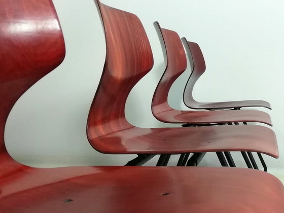 Image 1 of 4x sedia laterale FLÖTOTTO PAGWOOD set di sedie anni '70 nere VINTAGE design industriale seduta modellata