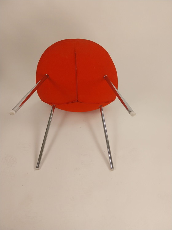 1 x Artifort comco 2006 chair in original red fabric – Side chairs, Textile, Chrome, Vintage (photo 7 of 8)