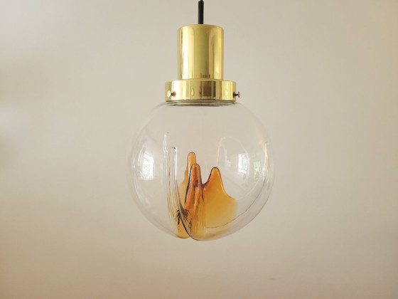 Image 1 of Grande lampe suspendue vintage en verre de Murano par Kaiser Leuchten
