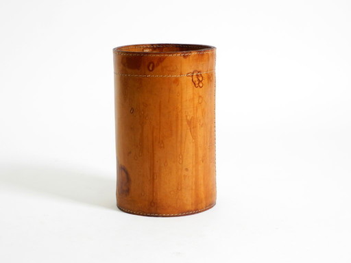 Beautiful 1960s leather paper bin by Torben Ørskov & Co Denmark