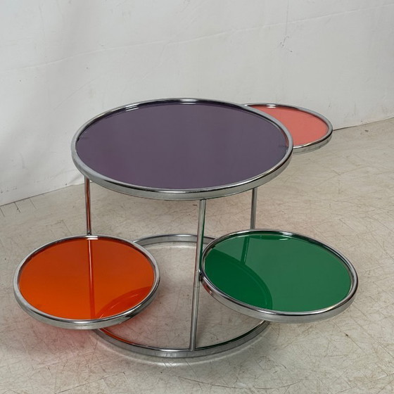 Image 1 of KARE Design Swivel Glass Coffee Table — Attributed to Milo Baughman