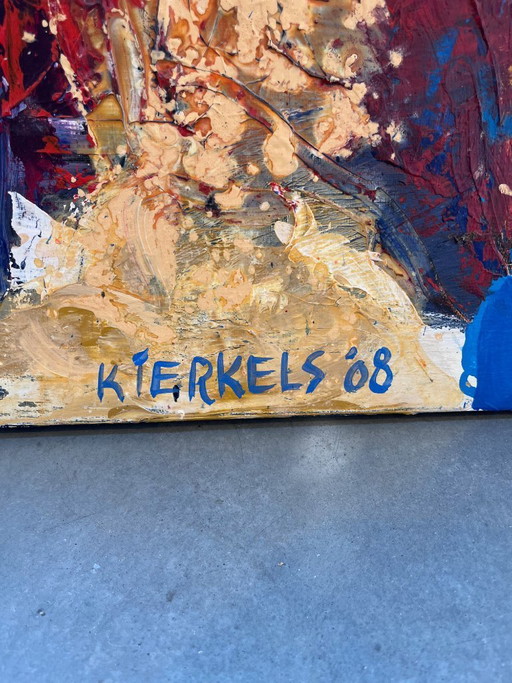 Gran cuadro de Erik Kierkel que representa un toro.