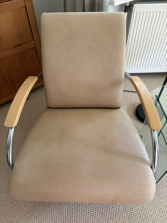 Fauteuil Lotus 5470 | Jan Des Bouvrie | Cuir souple beige – Gelderland, Leather (photo 6 of 8)
