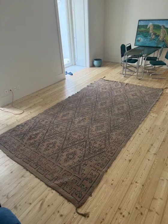 Großer, antiker marokkanischer Zunaya-Wollteppich – Wendbar – 196 × 366 cm – Teppiche & Läufer, Wool (photo 3 of 10)