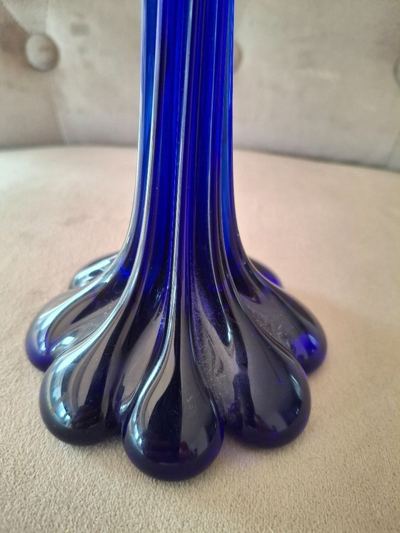 Image 1 of Vintage glass vase in cobalt blue from the 1960s or 1980s.