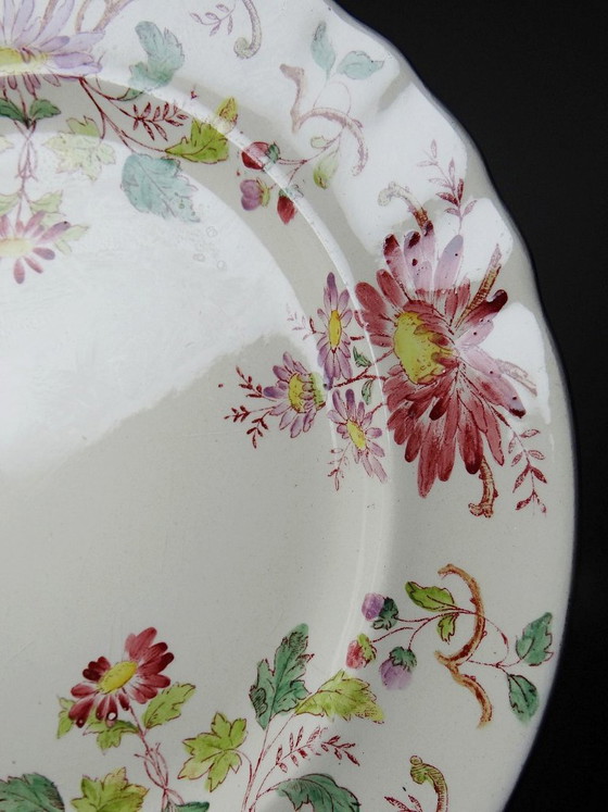 4 Antieke Longchamp Pâquerettes polychrome aardewerk dessertborden – Servies, Ceramic, Vintage (photo 11 of 15)