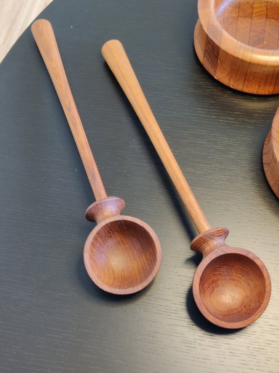 Image 1 of Digsmed Danimarca, set di ciotole per insalata, teak