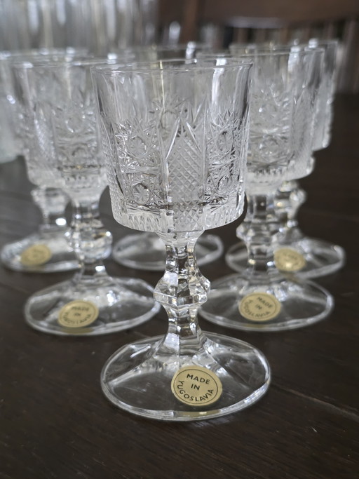 Set of 6 vintage crystal glasses (shot/liqueur) Kristal Zaječar