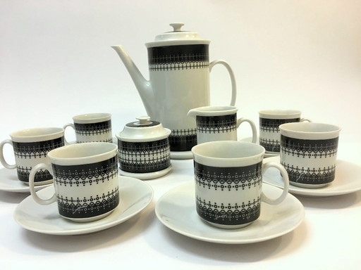 Vintage "White&Black" Kaffeeservice von Jaroslav Ježek / Tschechoslowakei