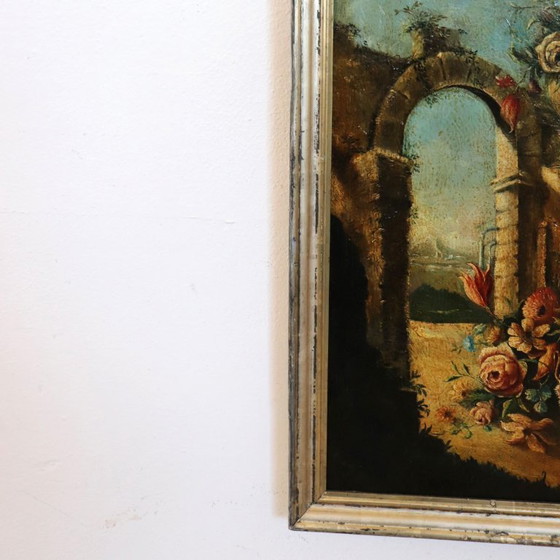 Image 1 of Antique Still Life Painting, Oil on Canvas, Italy 19th Century