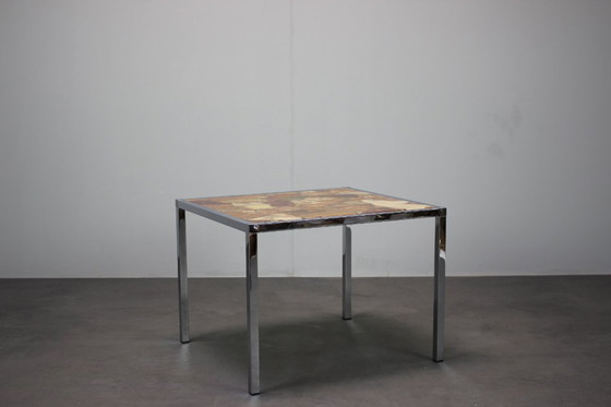 Image 1 of Mid-Century Resin and Stone Chrome Plated Coffee Table, 1970s, Germany
