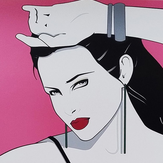 Image 1 of Precioso póster artístico original de Patrick Nagel "Pin Up" de los años 90