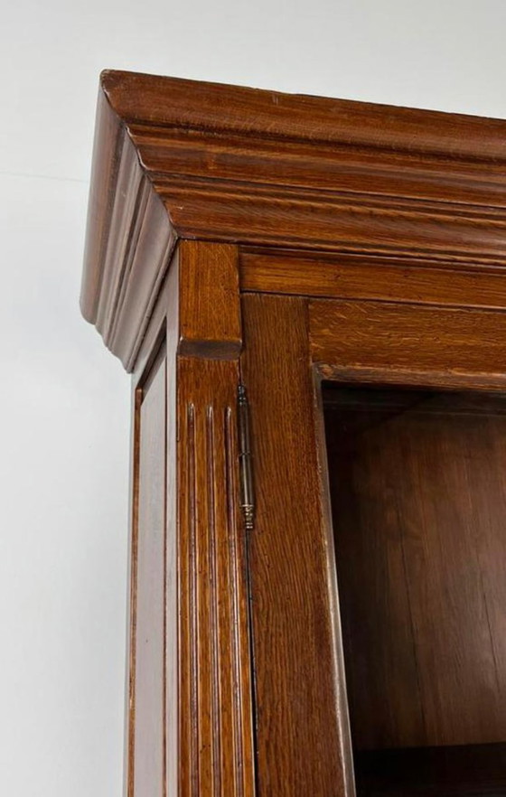 Eichholtz Sideboard - Bookcase - Display cabinet - solid oak cabinet Flamant, Wood, Glass, Brown, Klassiek (photo 14 of 15)