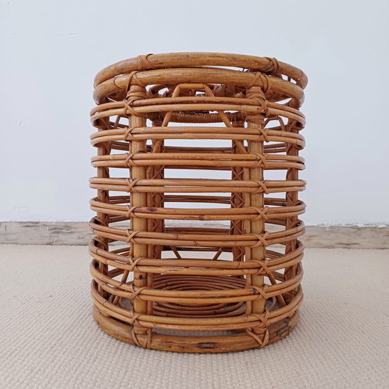 Image 1 of Sgabello Contenitore in Bamboo Anni '60