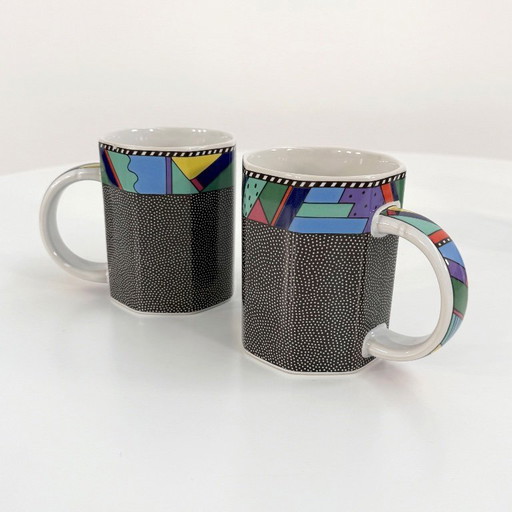 Pair of Big Mugs Scenario Metropol by Barbara Brenner for Rosenthal, 1990s