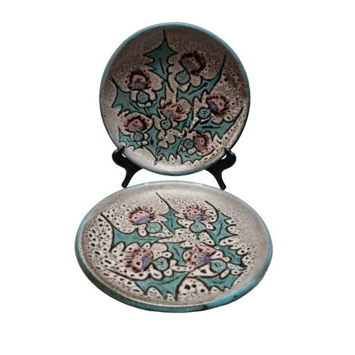 2 vintage Vallauris wall plates Etienne Daniel – Signed