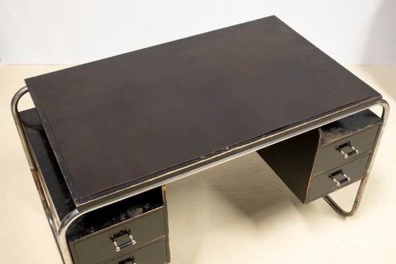 Bureau fonctionnaliste suédois inspiré du Bauhaus, années 1940 – Bureaux, Cuir (photo 7 of 14)