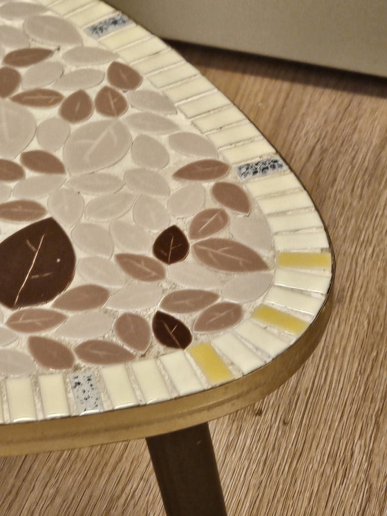 Vintage Mozaïek Bijzettafel Plantentafeltje Tafeltje Roze – Stone, Wood (photo 5 of 6)