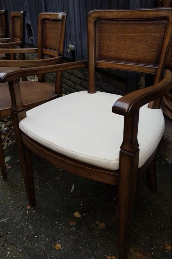 6 klassische Eichen-Esszimmer-Armlehnstühle, Esszimmerstühle, Holz, Braun (Foto 3 von 6)