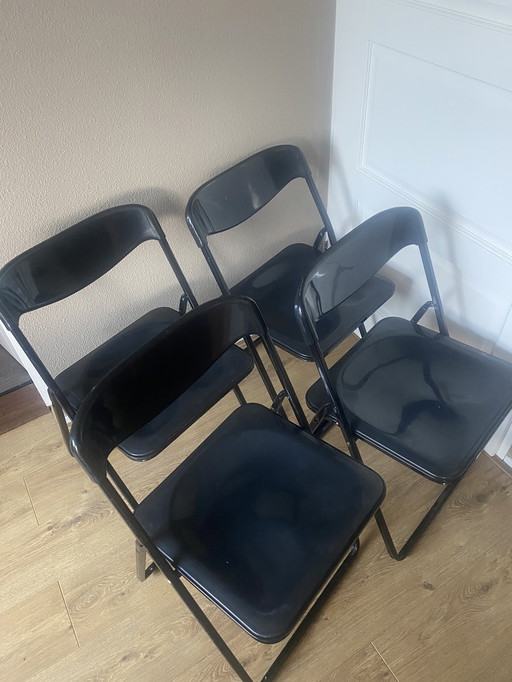 4 vintage Lerolin folding chairs, Italian design