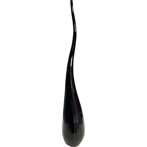 Vase vintage Aria Black, Renzo Stellon by Salvatia Murano 2009
