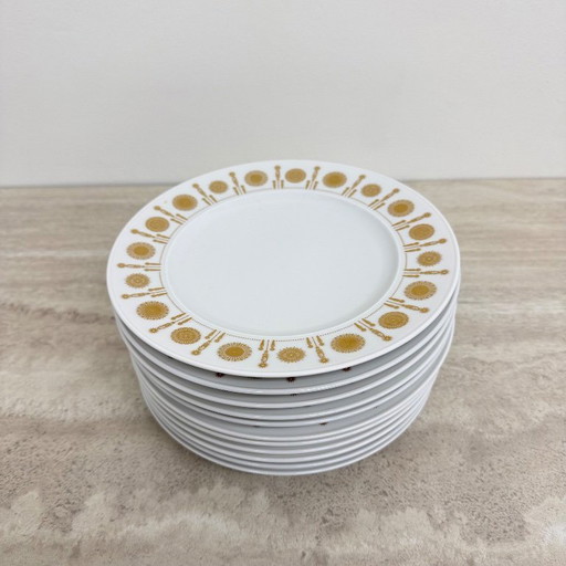 Set of 11 rosenthal plates by tapio wirkkala variation